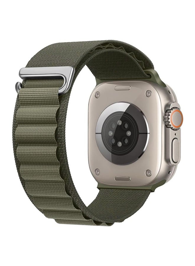 Alpine Loop Nylon Band Compatible with Apple Watch Ultra Band 49mm 45mm 44mm 42mm, Adjustable with Metal C-Hook Strap for iWatch Ultra 2, Series SE/9/8/7/6/5/4/3/2/1 - Olive - Image 1